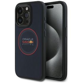 Red Bull RBHMP15L24PUILVR iPhone 15 Pro  6.1" hardcase granatowy/navy Leather Red Ring MagSafe