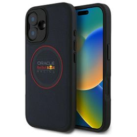 Red Bull RBHMP16S24PUILVR iPhone 16 6.1" hardcase granatowy/navy Leather Red Ring MagSafe