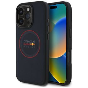 Red Bull RBHMP16L24PUILVR iPhone 16 Pro 6.3" hardcase granatowy/navy Leather Red Ring MagSafe