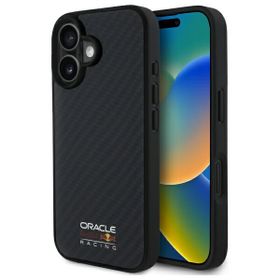 Red Bull RBHMP16S24CFILSK iPhone 16 6.1" hardcase czarny/black Carbon Fiber Shiny Logo MagSafe