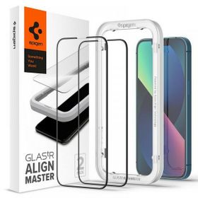 Spigen Alm Glass FC iPhone  17e/16e/14/13/13  Pro 2 szt. szkło hartowane czarna ramka AGL03387