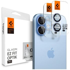 Osłona aparatu Spigen Optik Pro Glas.TR  "EZ FIT" Camera Protector 2szt do iPhone 17 / 16 / 16 Plus niebieski