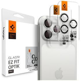 Osłona aparatu Spigen Optik Pro Glas.TR  "EZ FIT" Camera Protector 2szt do iPhone 17 Pro Max / 16 Pro / 16 Pro Max srebrny