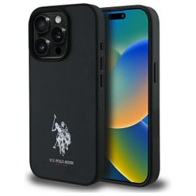 US Polo USHCP15XPGEK iPhone 15 Pro Max   6,7" czarny/black Leather Embroidered DH Color