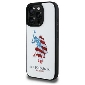 US Polo USHCP15XPUSH iPhone 15 Pro Max   6,7" biały/white Leather Big DH American Flag