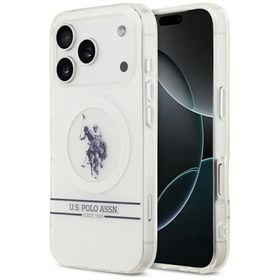 Etui US Polo DH and Bottom Stripe Logo   MagSafe do iPhone 17 Pro biały