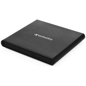 Verbatim Zewnętrzna nagrywarka Slimline CD/DVD USB-A + kabel USB-A/USB-A do USB-C czarny/black 98938