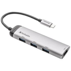 Verbatim Adapter Hub USB-C - 4xUSB-A 3.2 aluminiowy/aluminum 49147