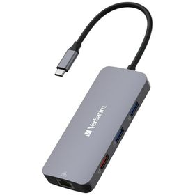 Verbatim Adapter Hub USB-C - HDMI/ 3xUSB-A/SD/microSD/2xUSB-C/Eternet aluminiowy/aluminum 32152