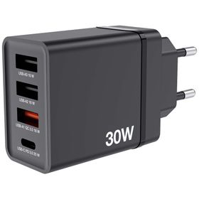 Verbatim Ładowarka sieciowa 30W 3xUSB-A/USB-C PD 3.0 CHR-30EU2 czarny/black 49700
