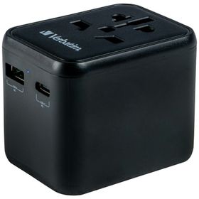 Verbatim Adapter podróżny EU/UK/US2xUSB-A/USB-C PD 20W UTA-02 czarny/black 49544