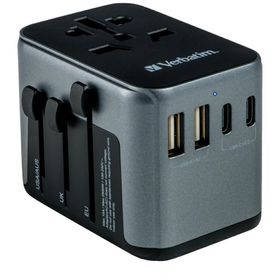 Verbatim Adapter podróżny EU/UK/US2xUSB-A/2xUSB-C PD 30W UTA-03 czarny/black 49545