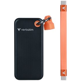 Dysk Zewnętrzny Verbatim Pocket SSD 1TB - brelok do kluczy z kablem USB-C 3.2 gen.2 czarno-pomarańczowy/black-orange 32193
