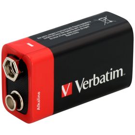 Verbatim Bateria alkaliczna 9V 6LR61 1szt czarny/black 49924