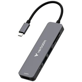 Adapter Hub Verbatim USB-C/HDMI/USB-A 3.2/USB-A 2.0/SD/microSD aluminiowy 32156