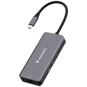 Adapter Hub Verbatim USB-C/HDMI/3xUSB-A 3.2/RJ45 aluminiowy 32157