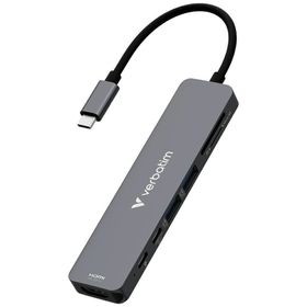 Adapter Hub Verbatim HDMI/USB-C 3.2/USB-C/2xUSB-A 3.2/SD/microSD aluminiowy 32158
