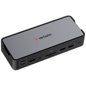 Adapter Verbatim stacja dokująca Pro 15w1 2xHDMI/1xRJ45/4xUSB-A/4xUSB-C/1xSD/1xmicroSD/1xAudio/1xDisplayPort szary 32171