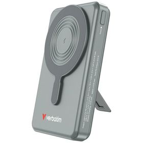 Powerbank Verbatim Charge n Go 10000mAh z podstawką Magnetic Wireless wyświetlacz TFT 2xkabel USB-C szary 32272