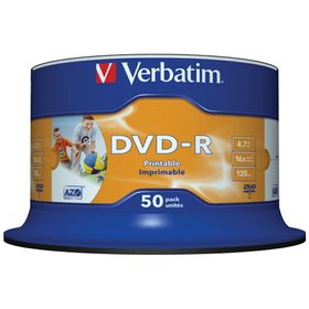 Płyta DVD-R Verbatim 4.7GB 16x AZO do druku 50szt 43533