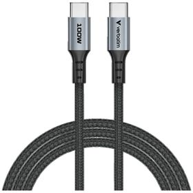Kabel Verbatim Sync & Charge USB-C do USB-C 100W PD3.0/QC3.0 120cm czarny 31846