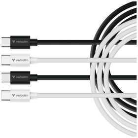Kable Verbatim Sync & Charge USC-C do C essentials 60W czarny / biały 2szt. 32391