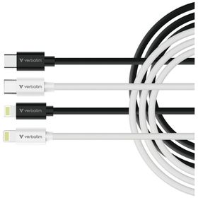 Kable Verbatim Sync & Charge USC-C do Lightning essentials 27W czarny / biały 2szt. 32392