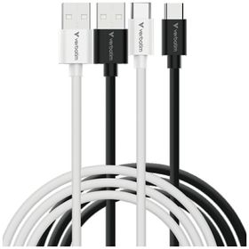 Kable Verbatim Sync & Charge USC-C do A essentials 18W czarny / biały 2szt. 32393