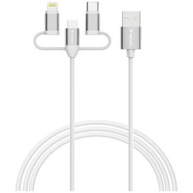 Kable Verbatim Sync & Charge USB-A do Micro-B, USB-C, Lightning essentials 18W biały 32394