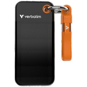 Dysk Zewnętrzny Verbatim Pocket SSD 512GB - brelok do kluczy z kablem USB-C 3.2 gen.2 czarno-pomarańczowy 32285