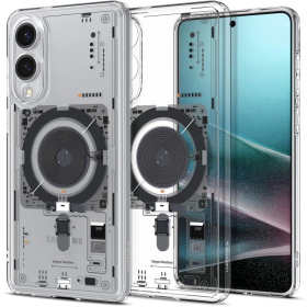 Etui Spigen Ultra Hybrid Mag z MagSafe na Samsung Galaxy S25 Edge z nadrukiem - przezroczyste