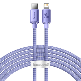 Kabel Baseus CAJY000305 Lightning - USB-C PD 20W 480Mb/s 2m - fioletowy