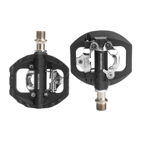 Pedały rowerowe Rockbros M108 nylonowe half-lock dwustronne - czarne