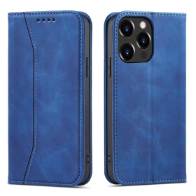Magnet Fancy Case etui iPhone 14 Plus pokrowiec z klapką portfel podstawka niebieskie