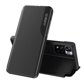Eco Leather View Case elegancki futerał etui z klapką i funkcją podstawki Xiaomi Redmi Note 11T 5G / Redmi Note 11S 5G / Poco M4 Pro 5G czarny