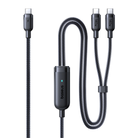 Kabel Baseus Flash 4 140W 2w1 USB-C do USB-C + USB-C 1.5 m - czarny