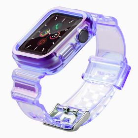 Silikonowa opaska pasek bransoleta bransoletka etui Strap Light Set do zegarka Apple Watch 38 mm - fioletowa