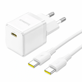 Ładowarka sieciowa Baseus Palm 1C 20W (z kablem Baseus Mini White USB-C 60W (20V/3A) 1m) - biała