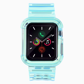 Silikonowa opaska pasek bransoleta bransoletka etui Strap Light Set do zegarka Apple Watch 40 mm - niebieska
