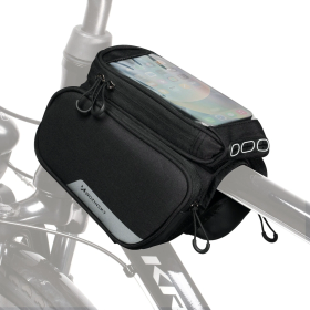 Wozinsky torba rowerowa na ramę + odczepiany pokrowiec na telefon do 6,5" 1,5l czarna (WBB7BK)