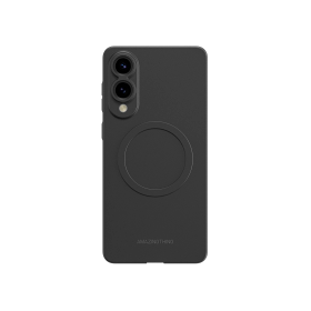 Etui silikonowe AMAZINGTHING Minimal Air Case z pierścieniem magnetycznym do Samsung Galaxy S25 Edge - czarne
