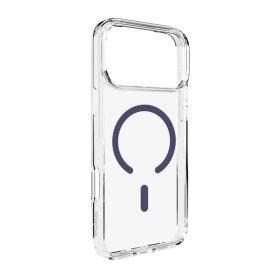 Etui Puro Lite Mag TPU+PC kompatybilne z MagSafe na iPhone 17 Pro Max - przezroczyste z niebieskim pierścieniem