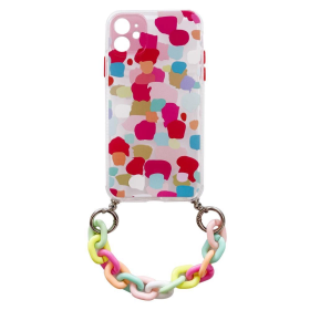 Color Chain Case żelowe elastyczne etui z łańcuchem łańcuszkiem zawieszką do Samsung Galaxy A22 4G wielokolorowy (2)