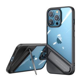 Ugreen Fusion Kickstand Case sztywne etui z żelową ramką i podstawką do iPhone 13 Pro czarny (90153)