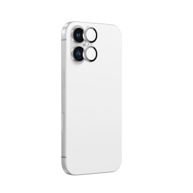 Szkło hartowane AMAZINGTHING AR Aluminium 2 Lens Glass z ramką na soczewki aparatu do iPhone 16 / 16 Plus - białe