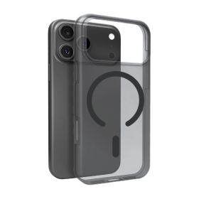 Etui silikonowe Puro Daylight kompatybilne z Magsafe na iPhone 17 Pro Max - półprzezroczyste czarne