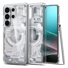 Etui Spigen Ultra Hybrid Mag MagSafe na Samsung Galaxy S26 Ultra Zero One - przezroczysto-białe