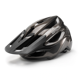 Kask rowerowy Rockbros LK-99 na rower górski z regulowanym daszkiem i zapięciem magnetycznym 58-62 cm - tytanowy