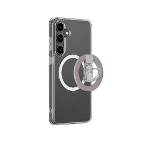 Etui silikonowe AMAZINGTHING Minimal Mag Case z pierścieniem magnetycznym i ringiem magnetycznym do Samsung Galaxy S25+ - przezroczyste