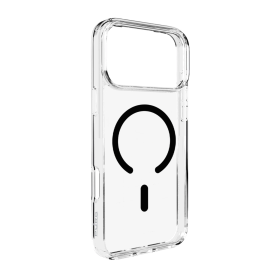 Etui Puro Lite Mag TPU+PC kompatybilne z MagSafe na iPhone 17 Pro - przezroczyste z czarnym pierścieniem